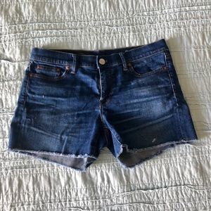 J. Crew indigo cutoff denim jean shorts size 28